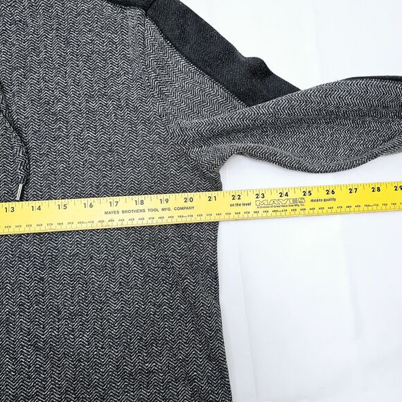 Marc Anthony Mens Large Hoodie Pullover Sweater Henley Herringbone Elbow patches - Picture 4 of 7